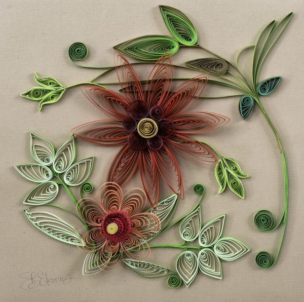 2 QUILLED FLOWERS